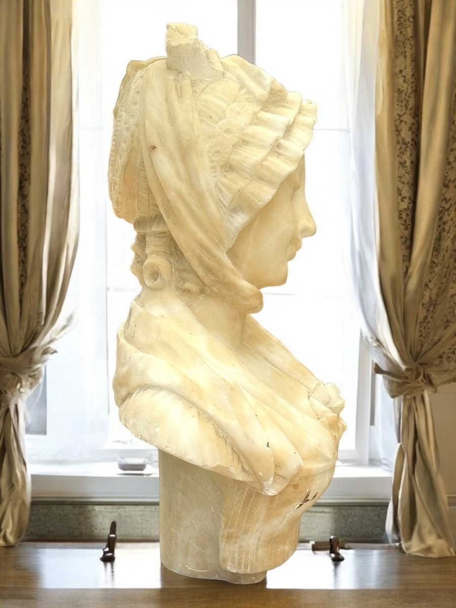 Busto raffigurante fanciulla Marmo-photo-4