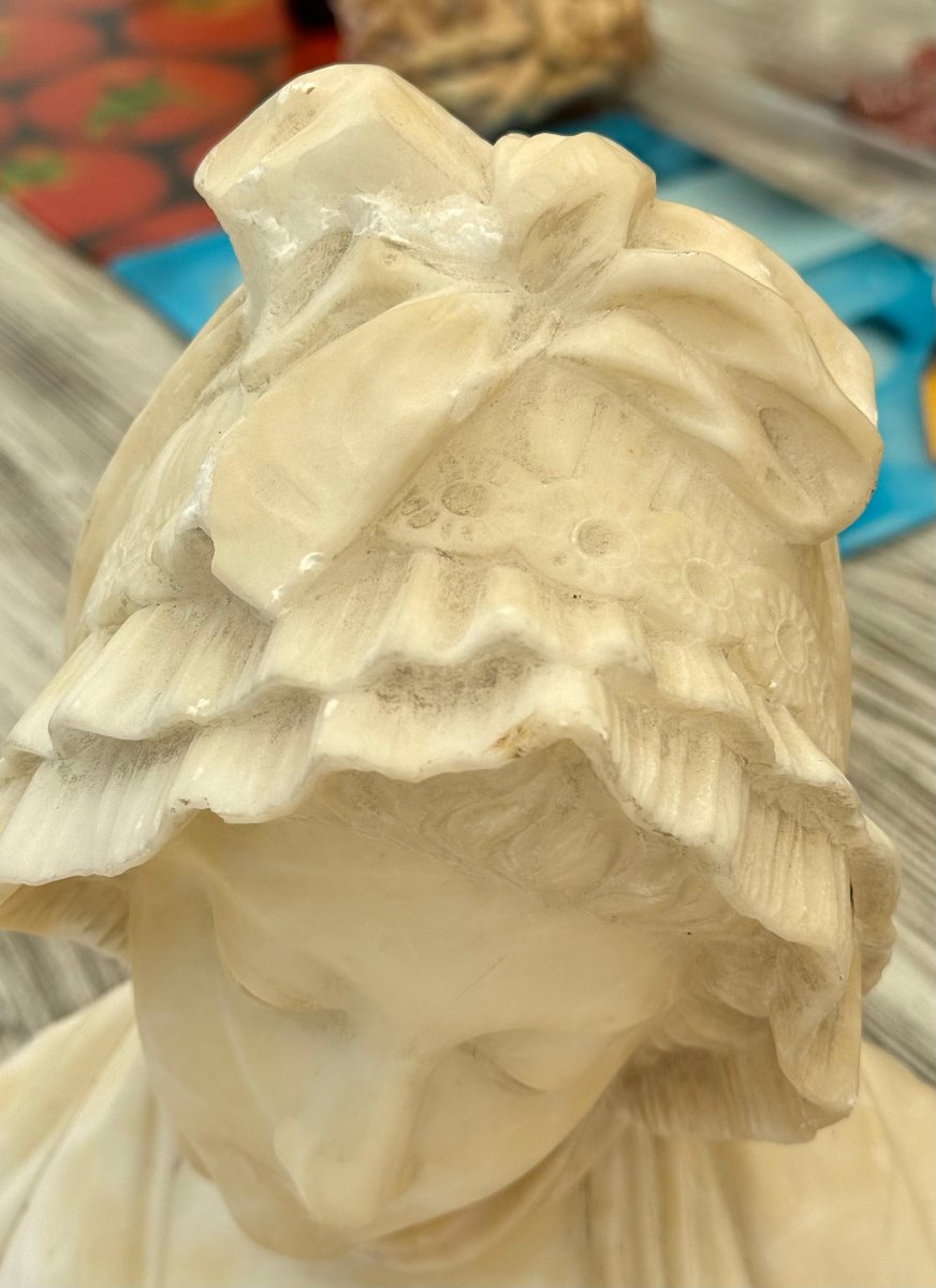 Busto raffigurante fanciulla Marmo-photo-2