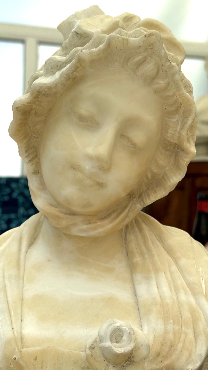 Busto raffigurante fanciulla Marmo-photo-3