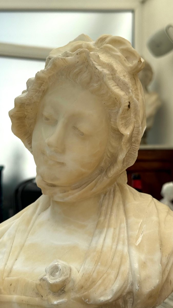 Busto raffigurante fanciulla Marmo-photo-4