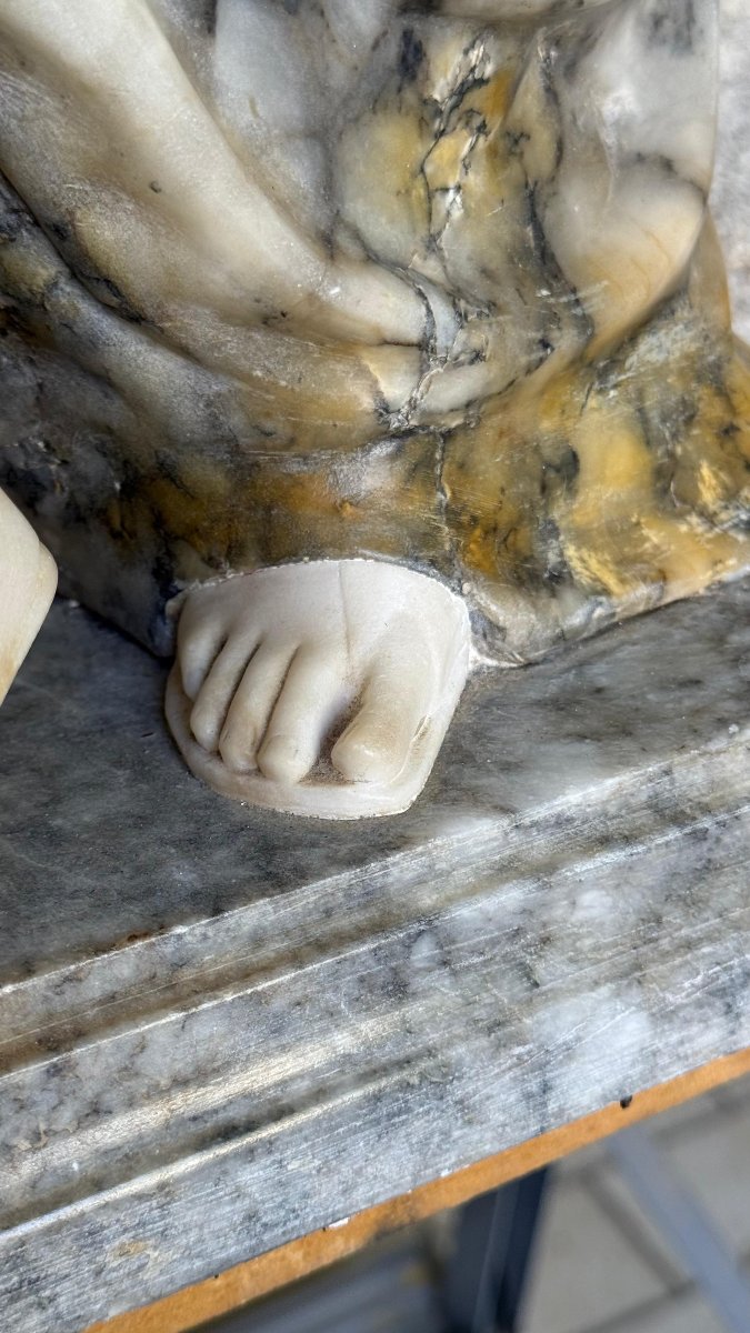 Statua raffigurante due Fanciulli innamorati in Marmo Carrara , Pugi (1850)-photo-6