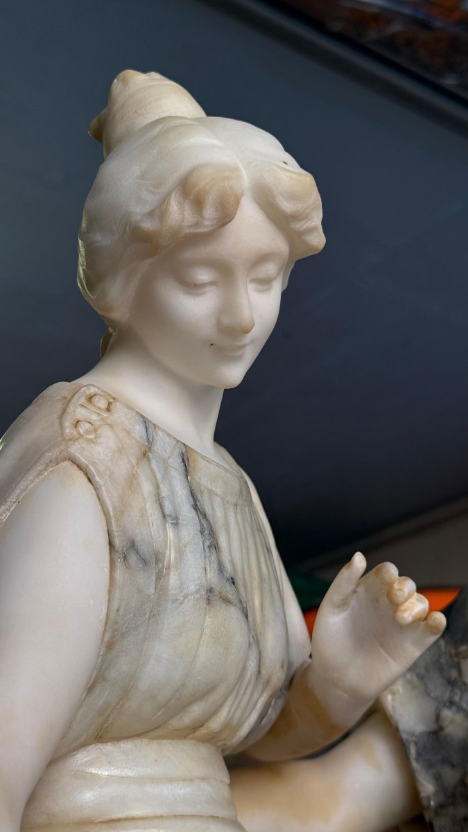 Statua raffigurante due Fanciulli innamorati in Marmo Carrara , Pugi (1850)-photo-7