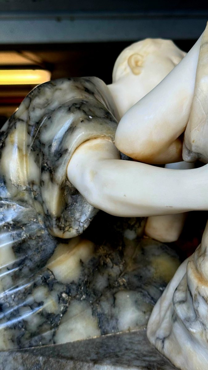 Statua raffigurante due Fanciulli innamorati in Marmo Carrara , Pugi (1850)-photo-8