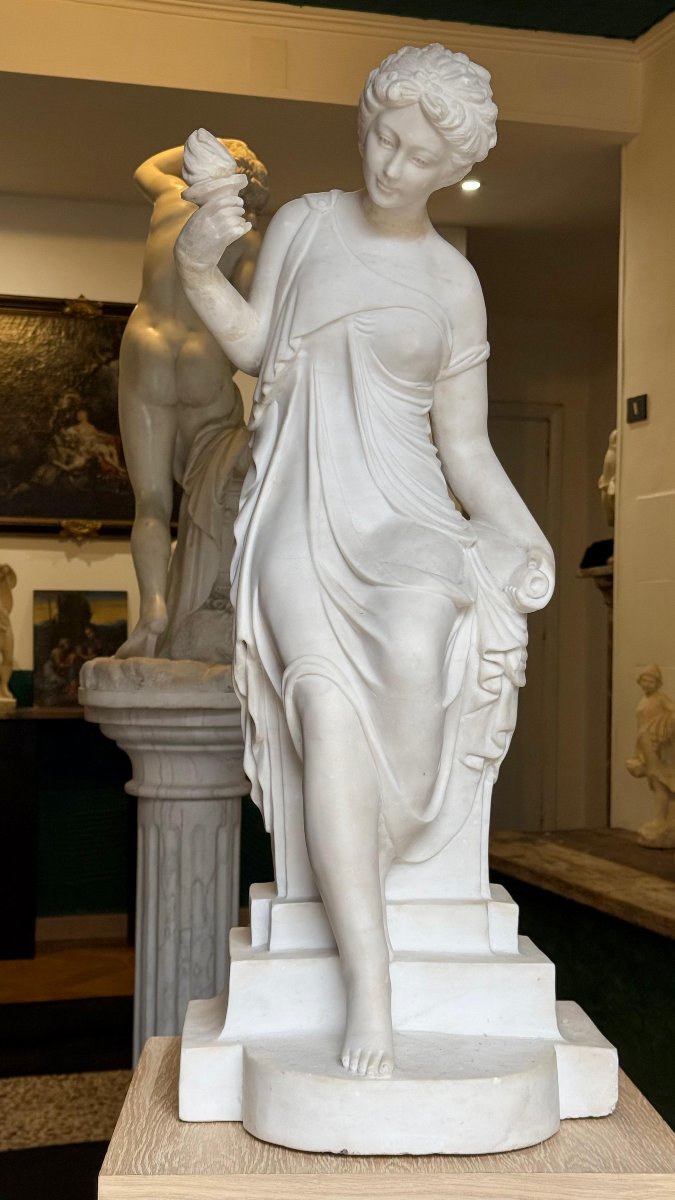 Statua raffigurante Fanciulla, Marmo Bianco statuario di Carrara-photo-3