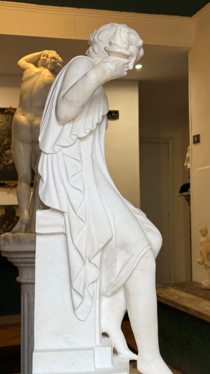 Statua raffigurante Fanciulla, Marmo Bianco statuario di Carrara-photo-5