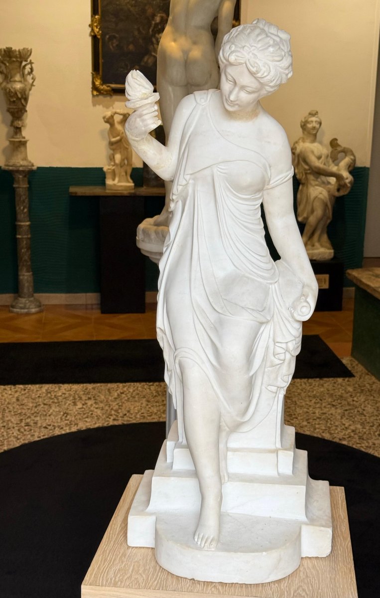 Statua raffigurante Fanciulla, Marmo Bianco statuario di Carrara-photo-7