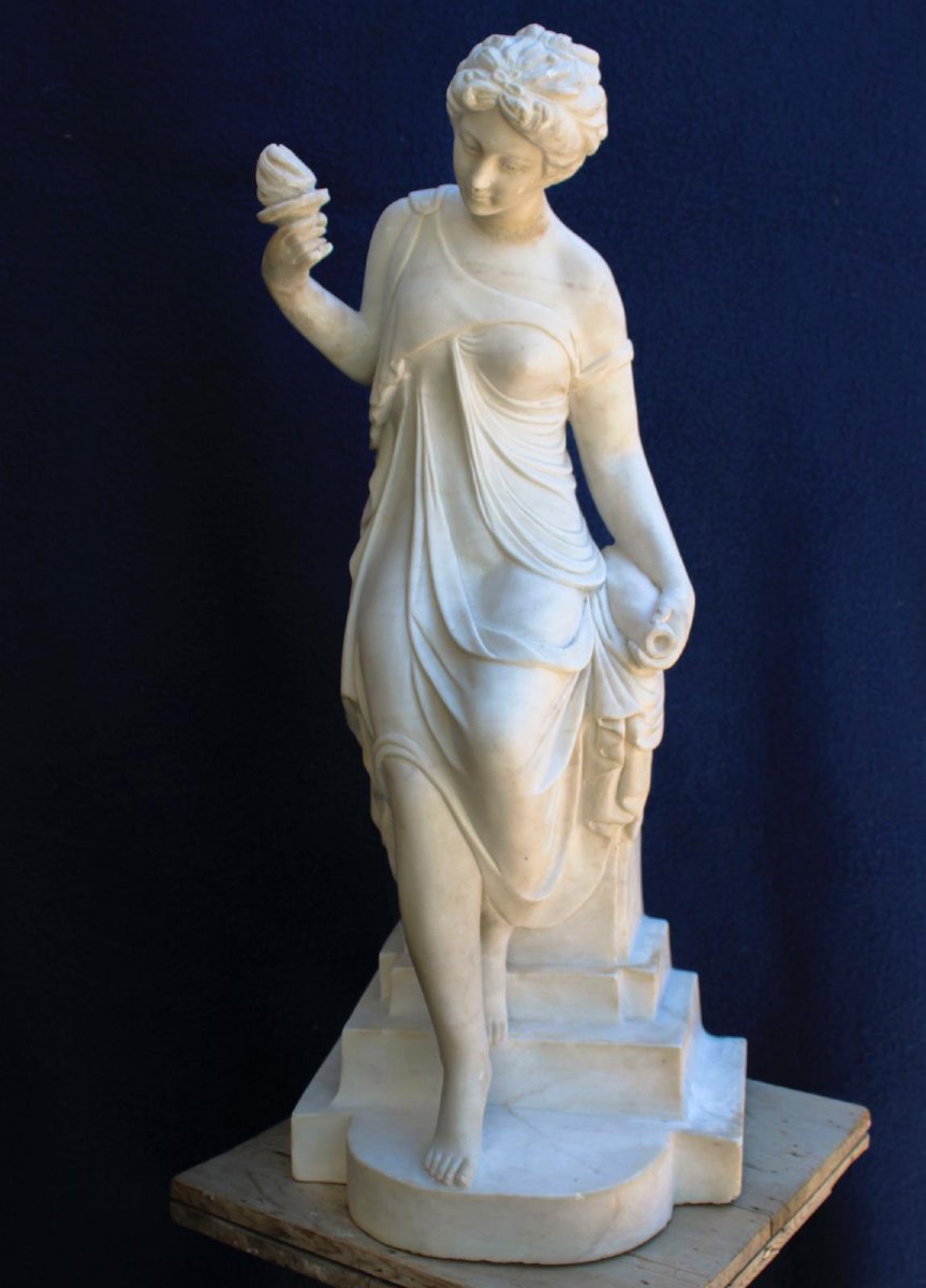 Statua raffigurante Fanciulla, Marmo Bianco statuario di Carrara-photo-8