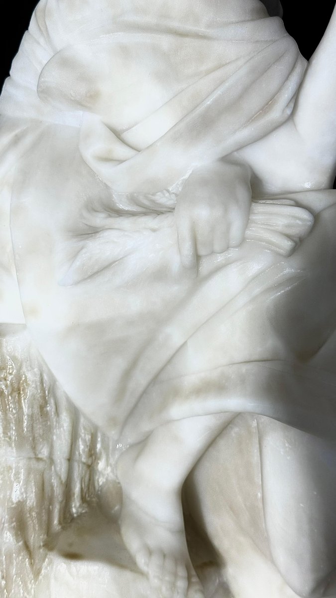 Statua raffigurante una donna seduta, con una mano sul mento • Guglielmo PUGI -photo-3