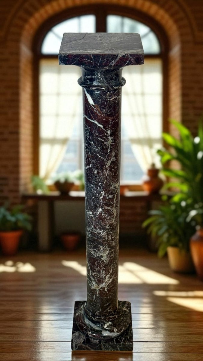 Colonna in Marmo Rosso Scuro-photo-2
