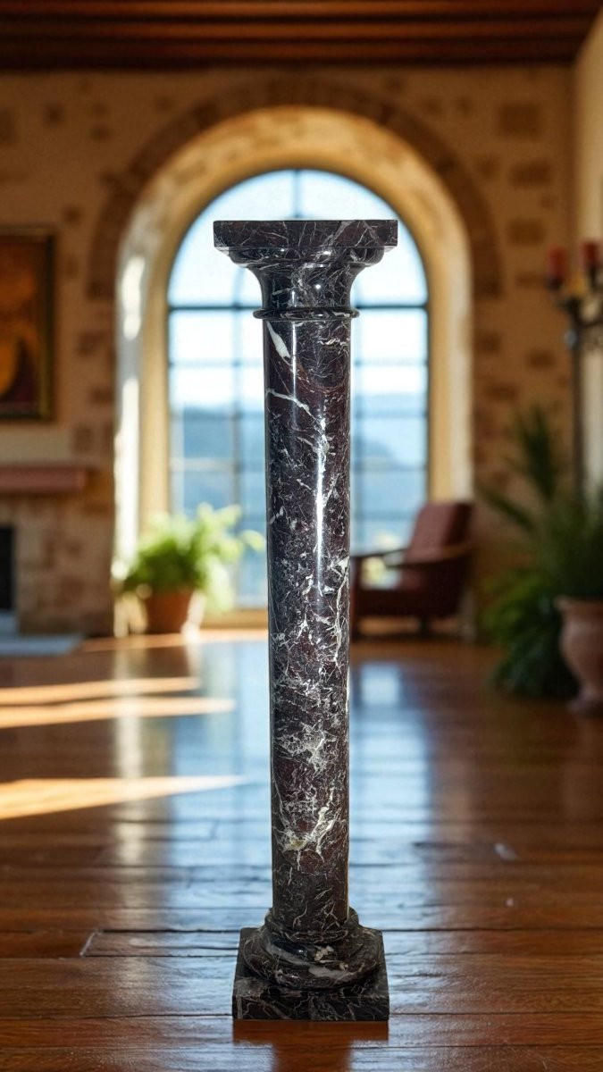 Colonna in Marmo Rosso Scuro-photo-3