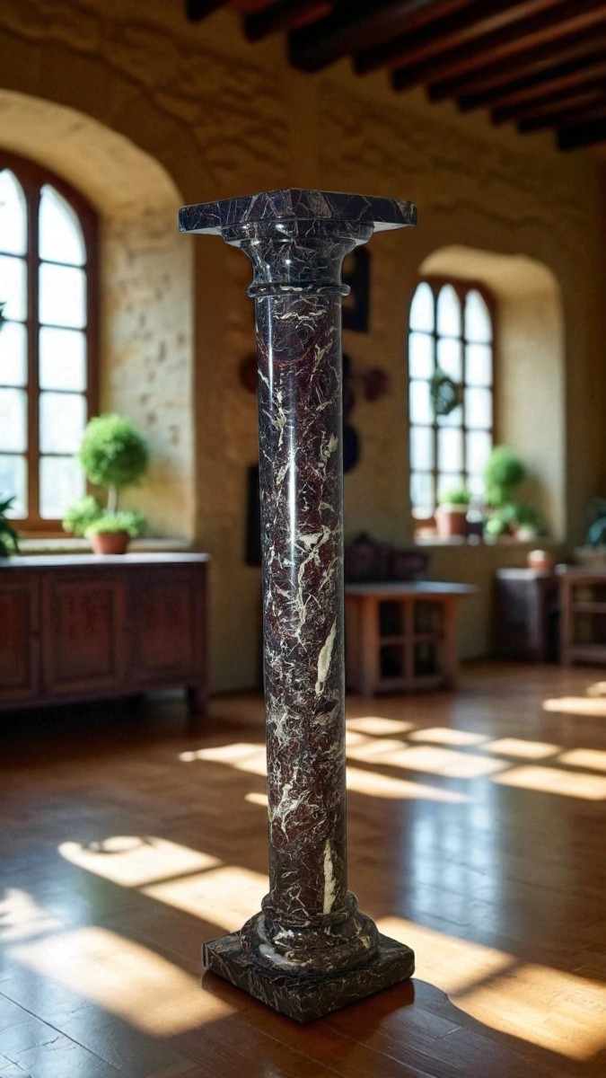 Colonna in Marmo Rosso Scuro