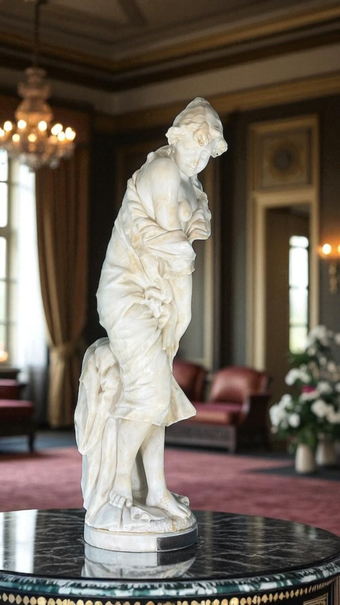 Statua raffigurante una giovane fanciulla sorridente mentre si lava, par Bazone Marmo -photo-4