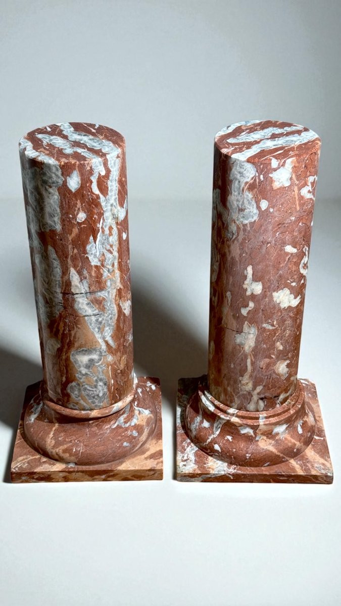 Coppia di Colonne in Marmo Rosso Francia -photo-6