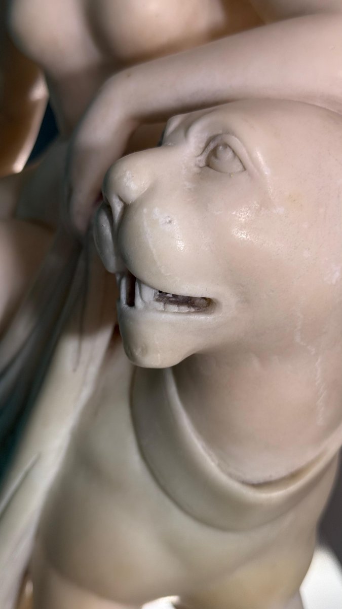 Statua raffigurante Arianna con la Pantera, Marmo Bianco Statuario di Carrara -photo-7
