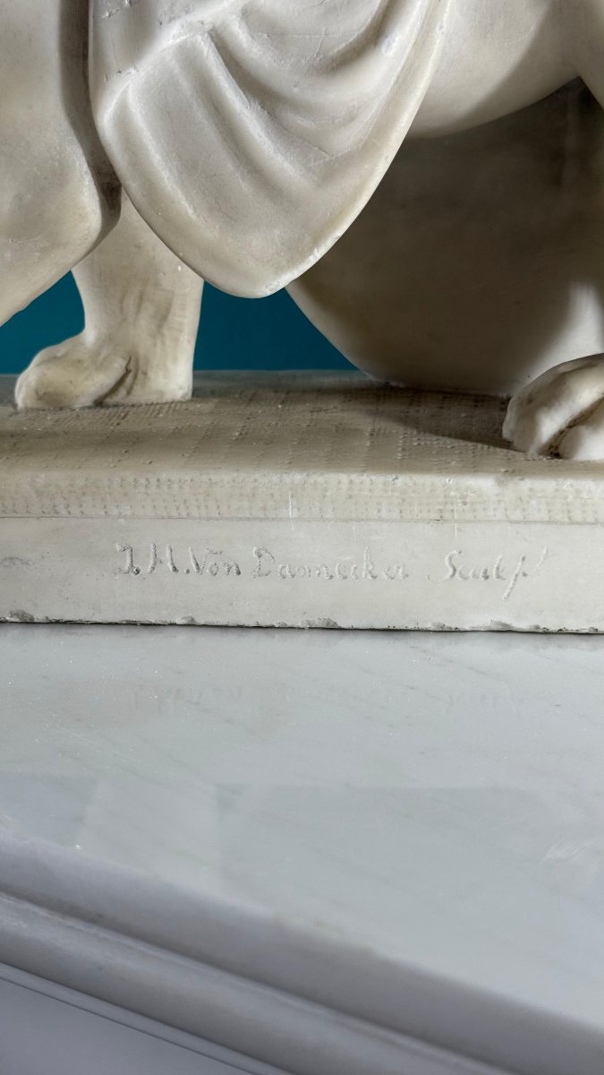 Statua raffigurante Arianna con la Pantera, Marmo Bianco Statuario di Carrara -photo-8