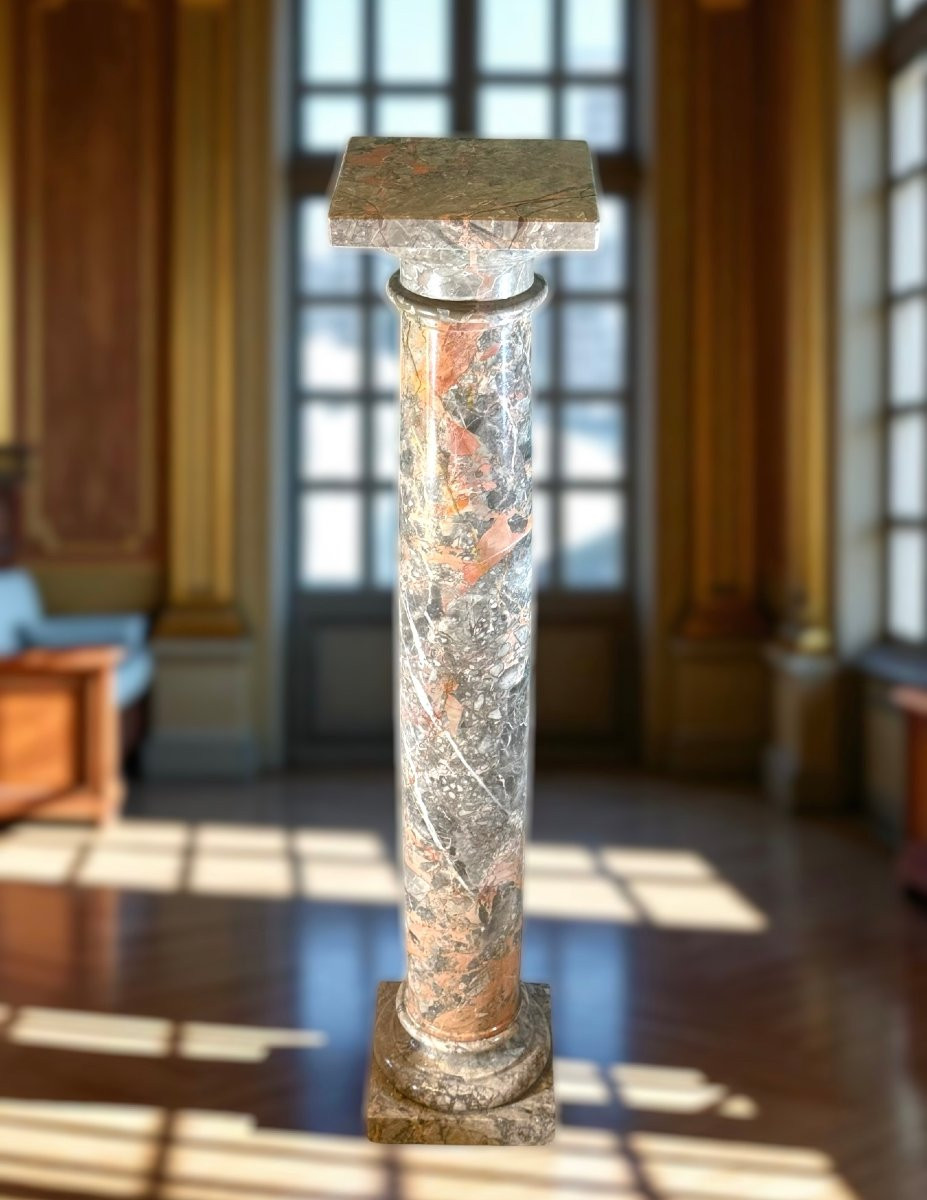 Colonna/Capitello in Marmo Brecciato -photo-2