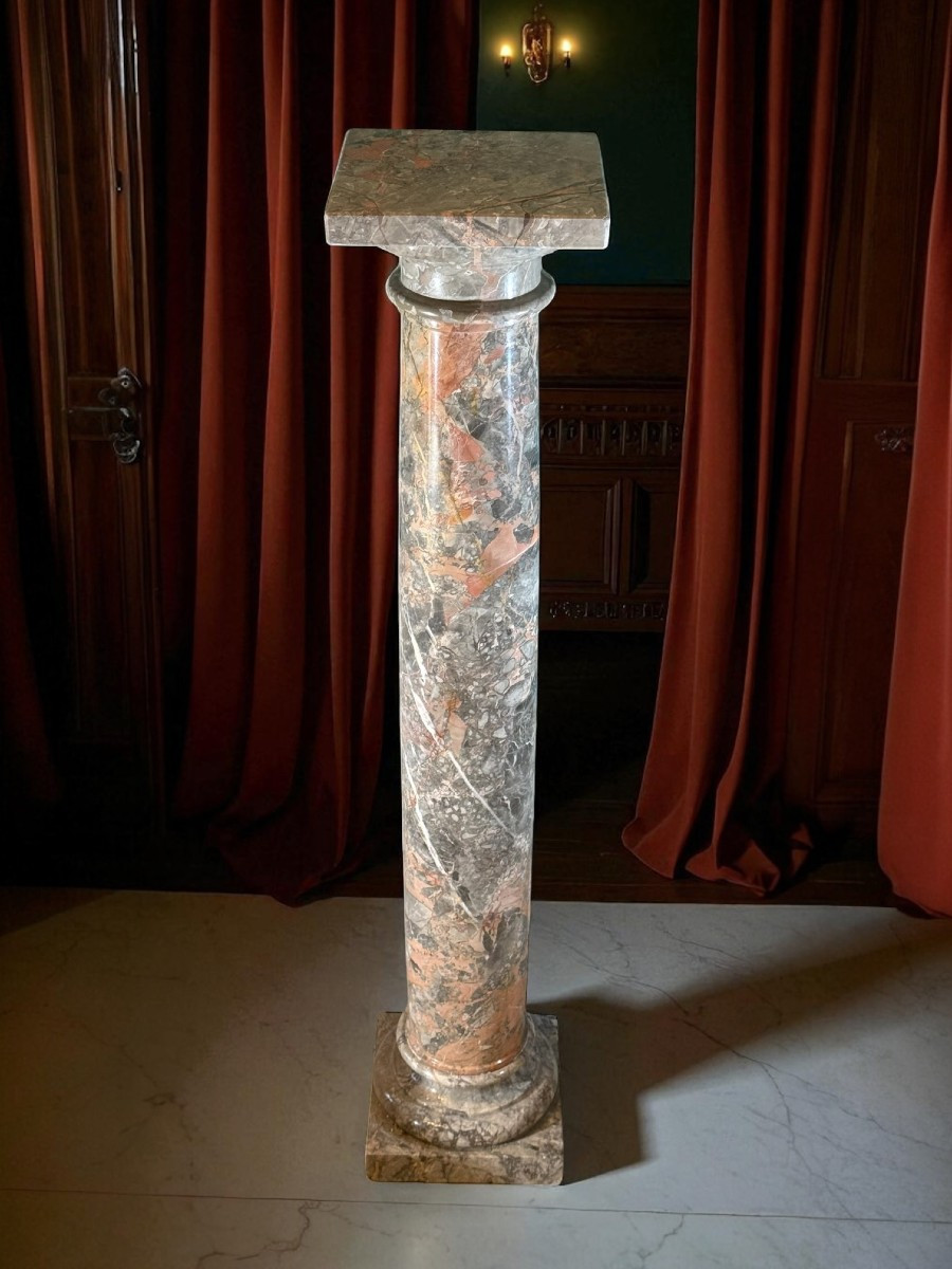 Colonna/Capitello in Marmo Brecciato 