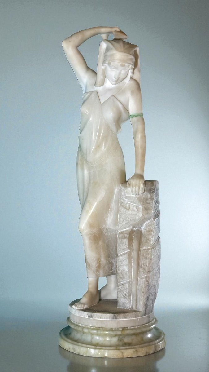 Statua giovane fanciulla con Anfora, Marmo Bianco Statuario di Carrara -photo-8