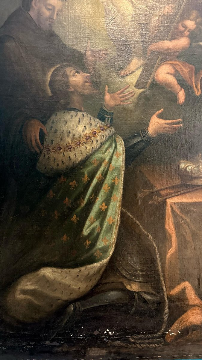 Dipinto raffigurante Cristo che appare al Re di Francia • XVII°-photo-1