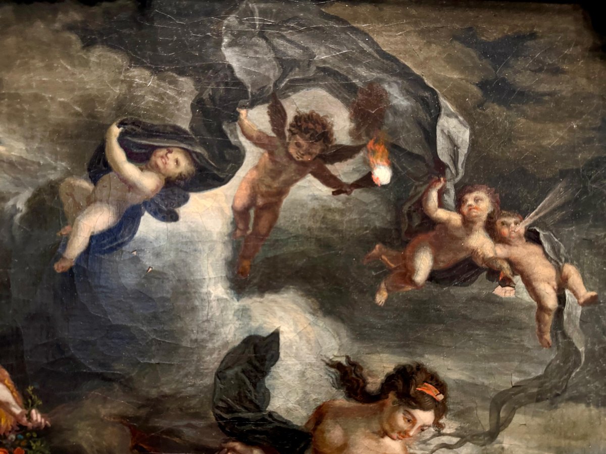 Il trionfo di Galatea, Olio su Tela del XVIII° secolo-photo-5