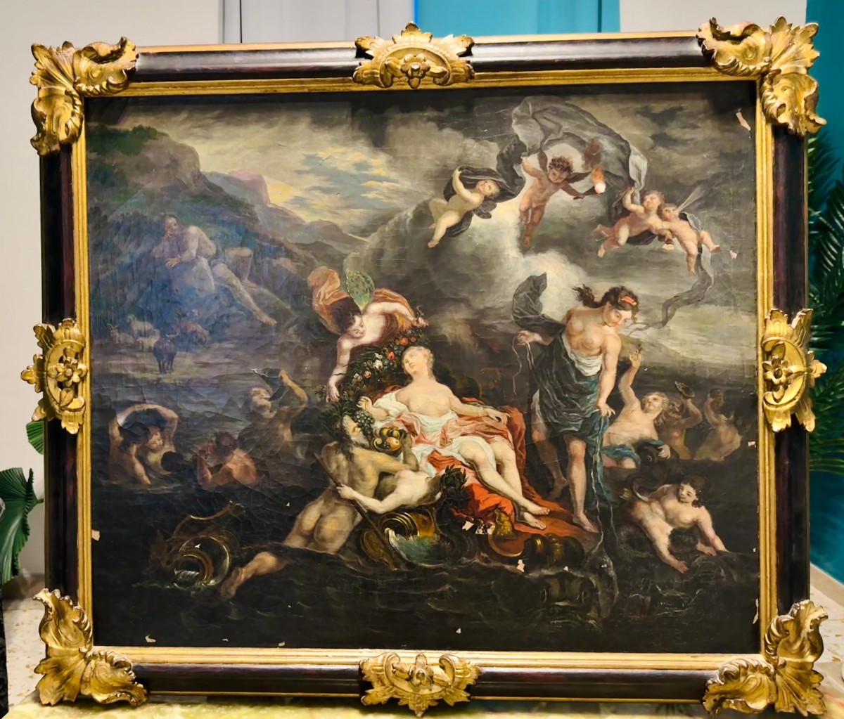 Il trionfo di Galatea, Olio su Tela del XVIII° secolo
