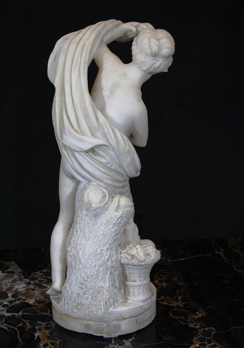 Statua Bagnante Nuda in Marmo bianco statuario di Carrara -photo-2