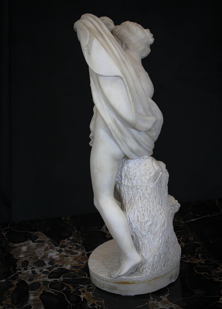 Statua Bagnante Nuda in Marmo bianco statuario di Carrara -photo-4