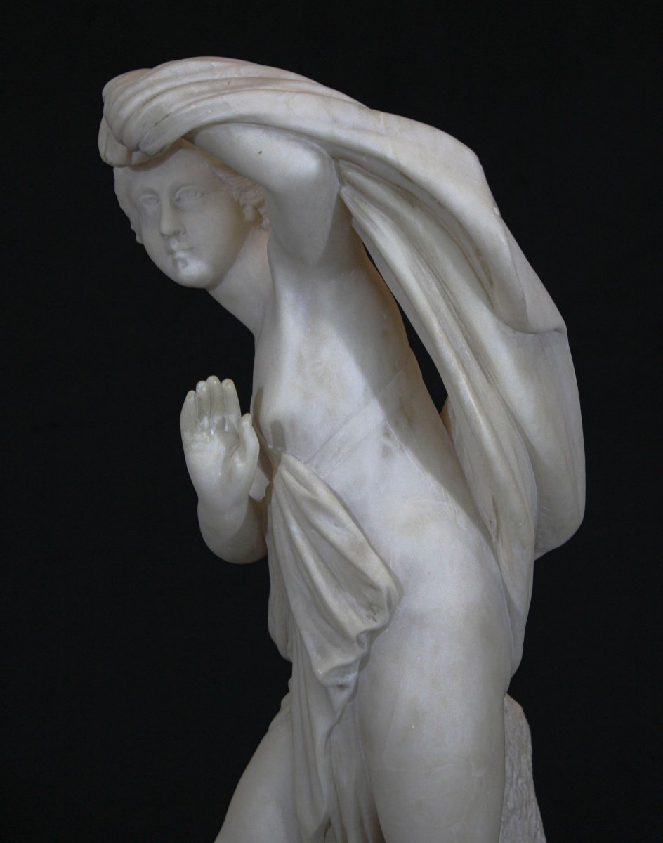 Statua Bagnante Nuda in Marmo bianco statuario di Carrara -photo-3