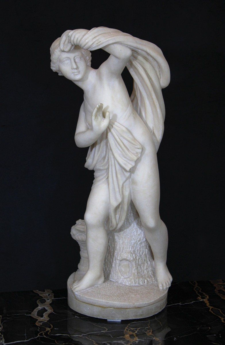 Statua Bagnante Nuda in Marmo bianco statuario di Carrara 