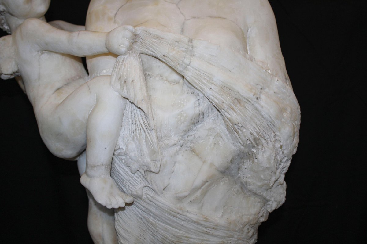 Statua Fanciulla con Eros, Marmo Bianco statuario di Carrara -photo-3