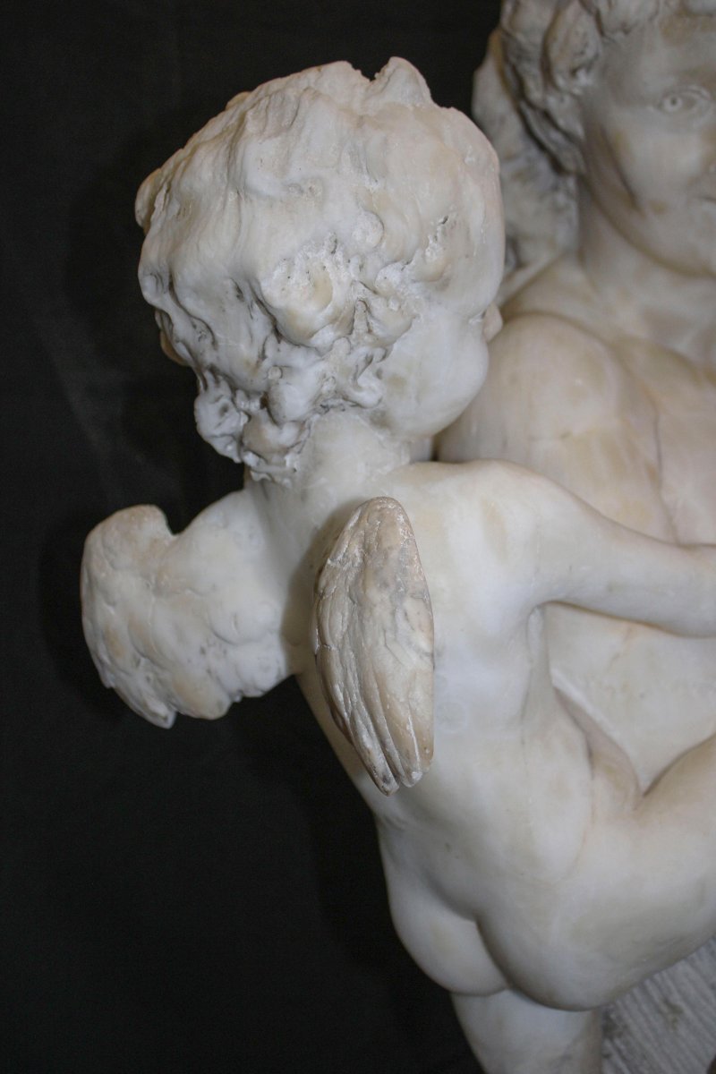 Statua Fanciulla con Eros, Marmo Bianco statuario di Carrara -photo-6