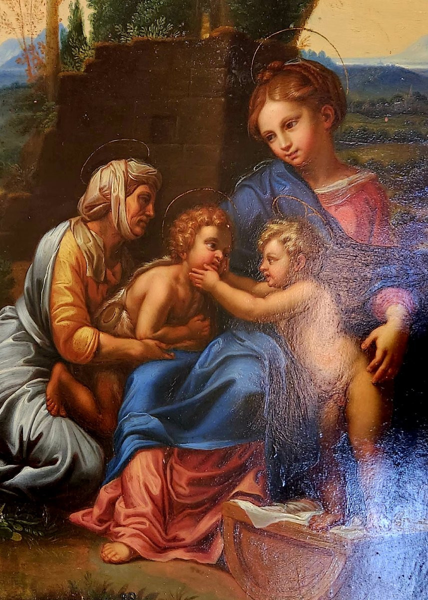 Dipinto Antico Maternità da Raffaello XVIII° -photo-1