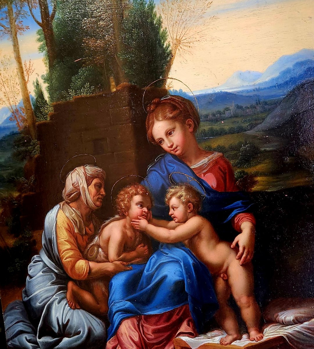 Dipinto Antico Maternità da Raffaello XVIII° -photo-2