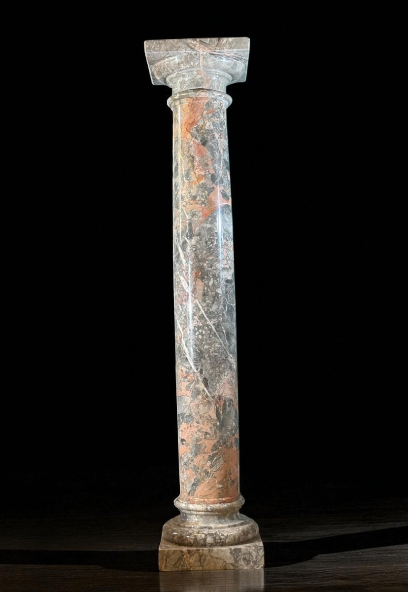 Colonna/Capitello in Marmo Brecciato 