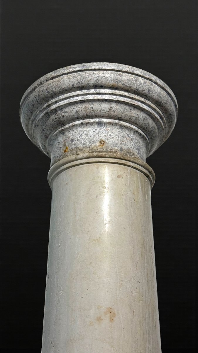 Capitello/Colonna Antica in Marmo Bianco di Carrara -photo-3