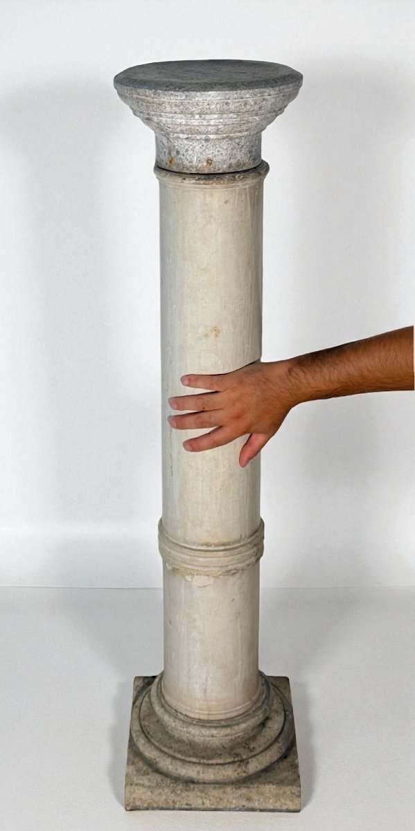 Capitello/Colonna Antica in Marmo Bianco di Carrara -photo-4