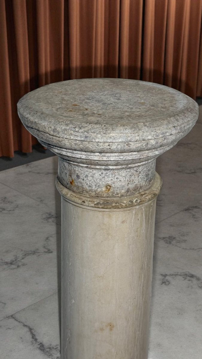 Capitello/Colonna Antica in Marmo Bianco di Carrara -photo-2