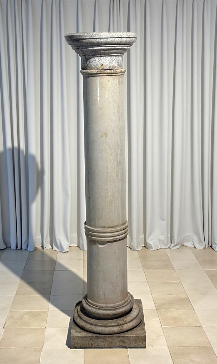 Capitello/Colonna Antica in Marmo Bianco di Carrara 