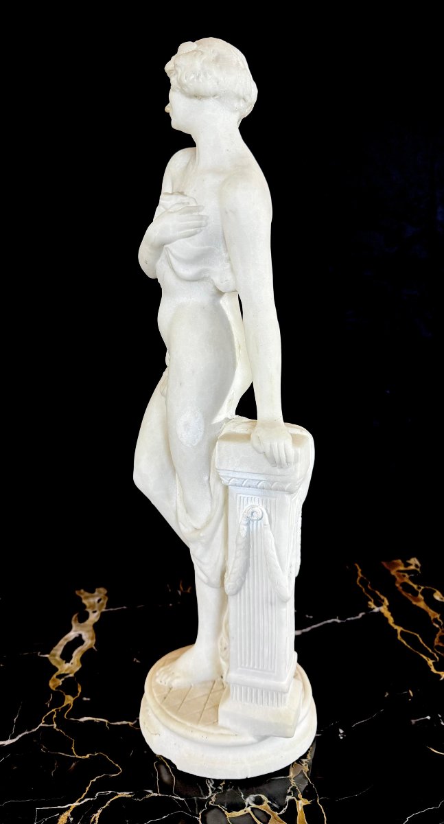 Statua raffigurante una Fanciulla Nuda in Marmo Bianco Statuario di Carrara -photo-4