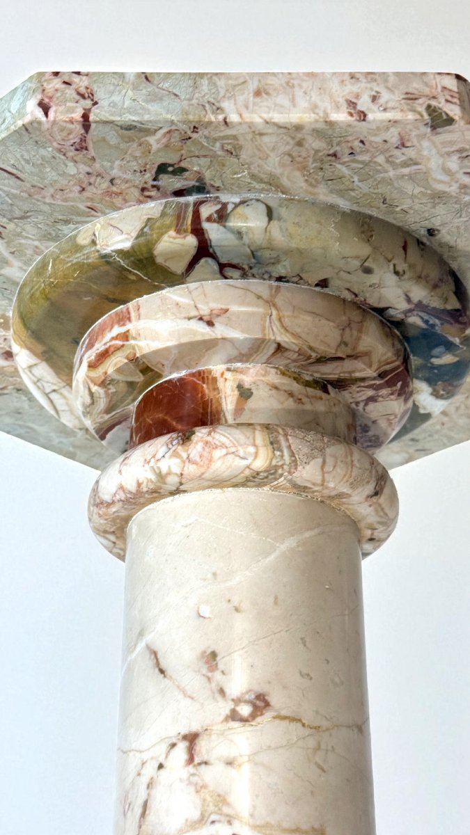 Colonna in Marmo Rosso e Bianco-photo-2