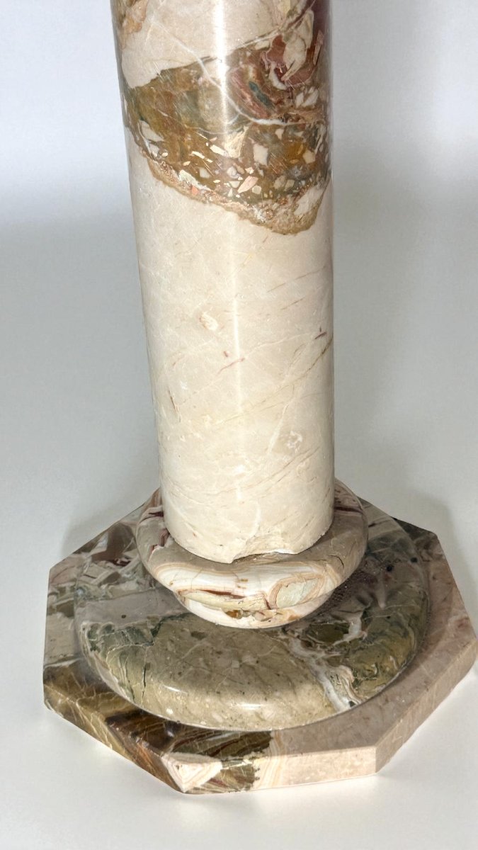 Colonna in Marmo Rosso e Bianco-photo-3