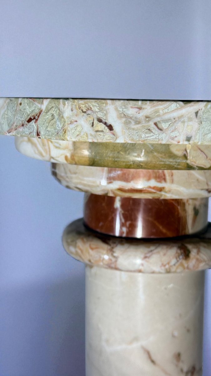 Colonna in Marmo Rosso e Bianco-photo-4