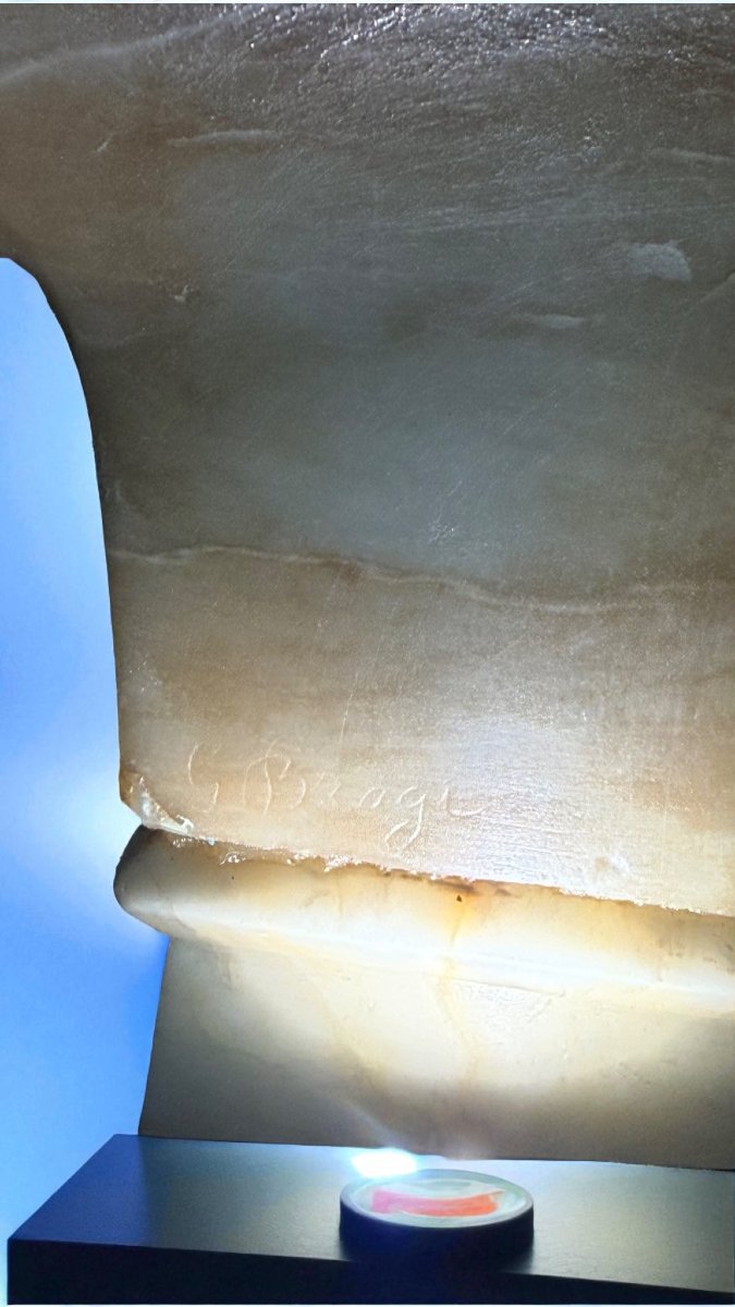 Busto giovane fanciulla Artdecò, Marmo e Onice -photo-8