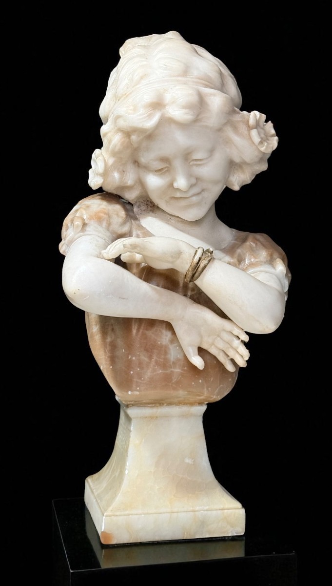 Busto giovane fanciulla Artdecò, Marmo e Onice 