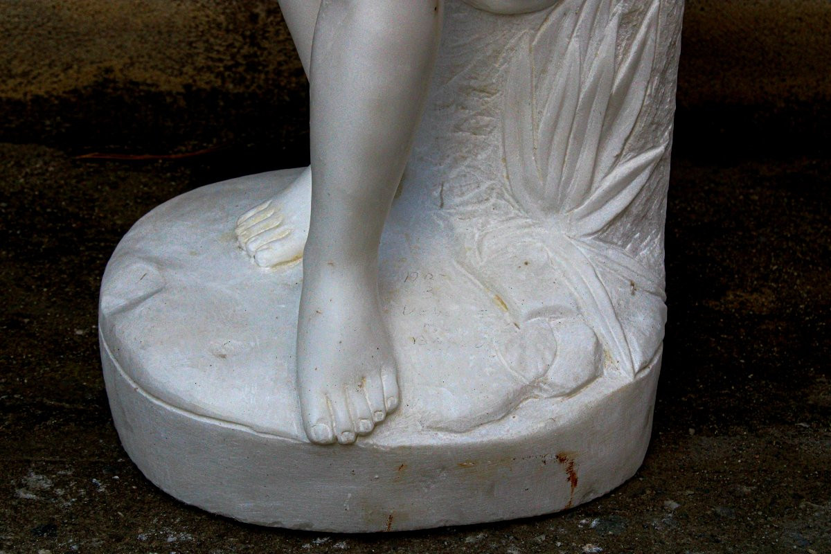 Statua raffigurante una Bagnante Nuda in Marmo bianco di Carrara -photo-6