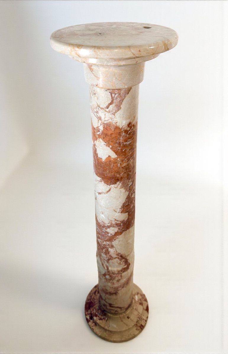 Colonna in Marmo Rosso e Bianco -photo-3