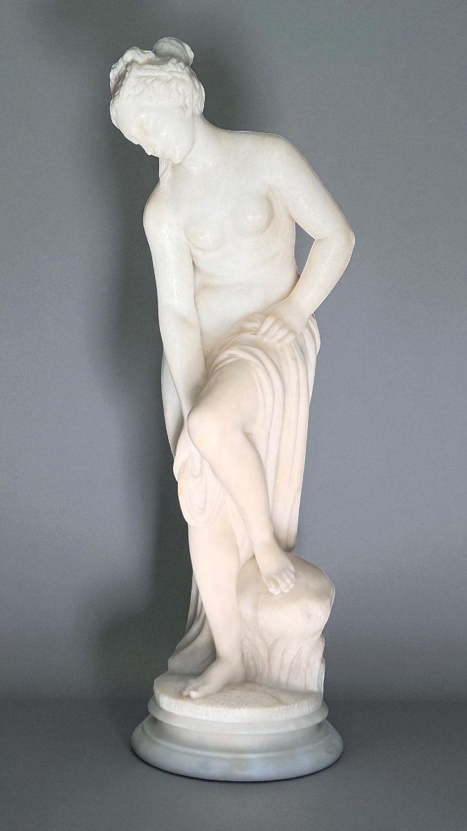 Statua Bagnante tratta dal modello di Christophe-Gabriel Allegrain, Marmo Carrara -photo-2