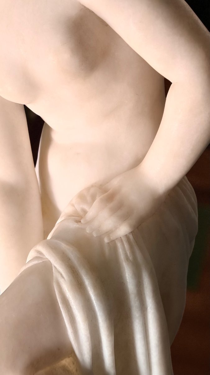 Statua Bagnante tratta dal modello di Christophe-Gabriel Allegrain, Marmo Carrara -photo-4