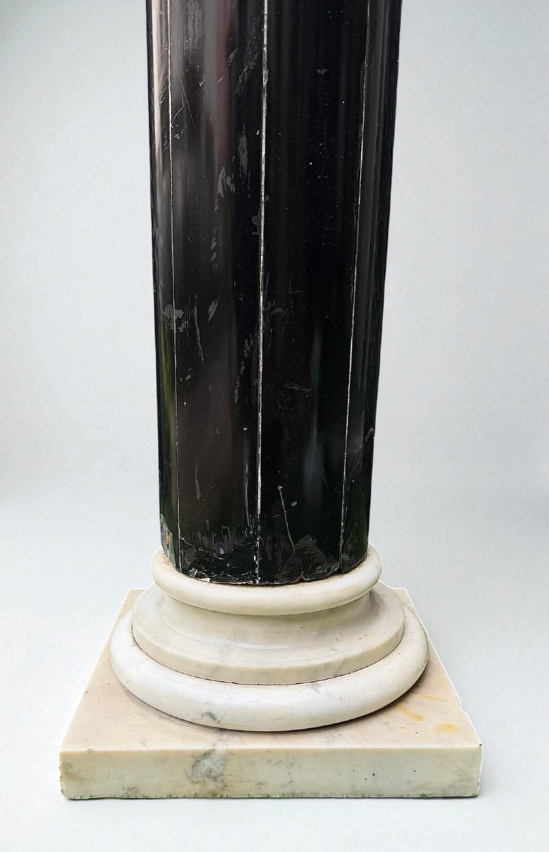 Colonna in Marmo Nero e Marmo Bianco Carrara -photo-7