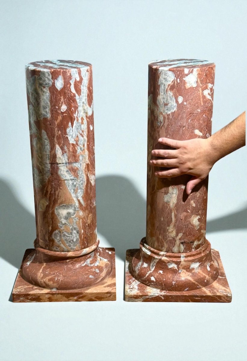 Coppia di Capitelli in Marmo Rosso -photo-4